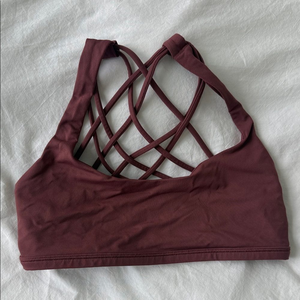 Lululemon Women’s Strappy Back Sports Bra - Burgundy